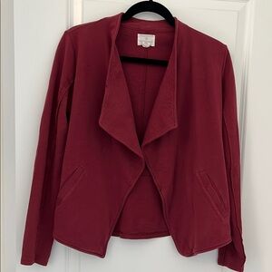 Caslon Maroon Open Front Cardigan